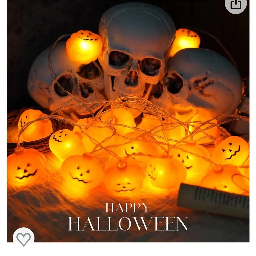Halloween Lights, 20ft 40 LED Halloween Lights, LED Pumpkin Lights